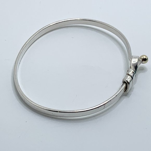 Authentic Tiffany & Co Silver 925 Silver Knot Bangle with 18K Gold Ball Bangle - Picture 4 of 9